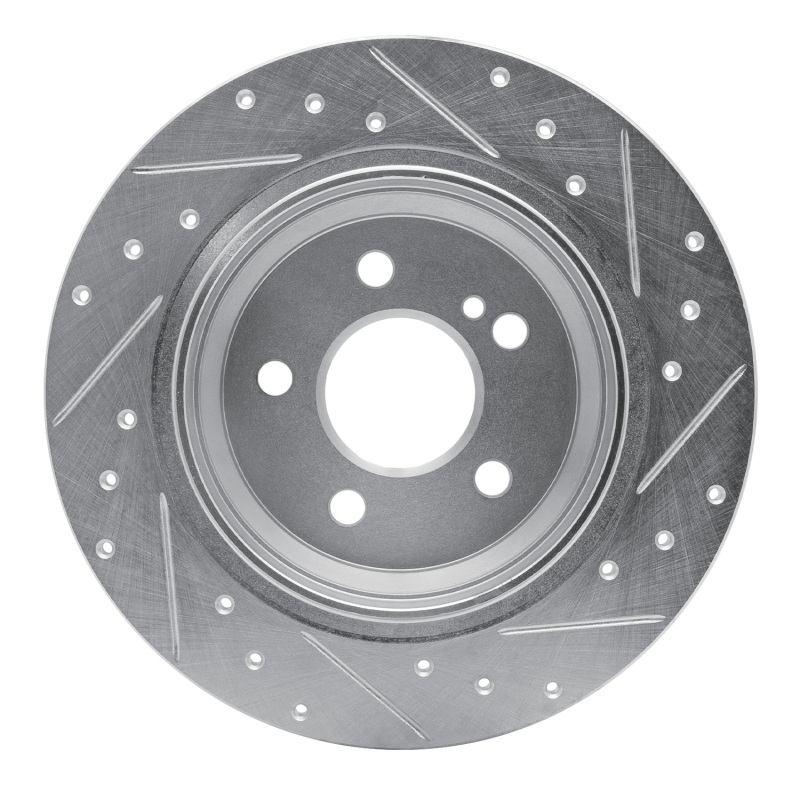 Mercedes-Benz S400 Brake Rotor (1) - Rear Left - R1 Concepts - Drilled & Slotted - Silver - `07-`13